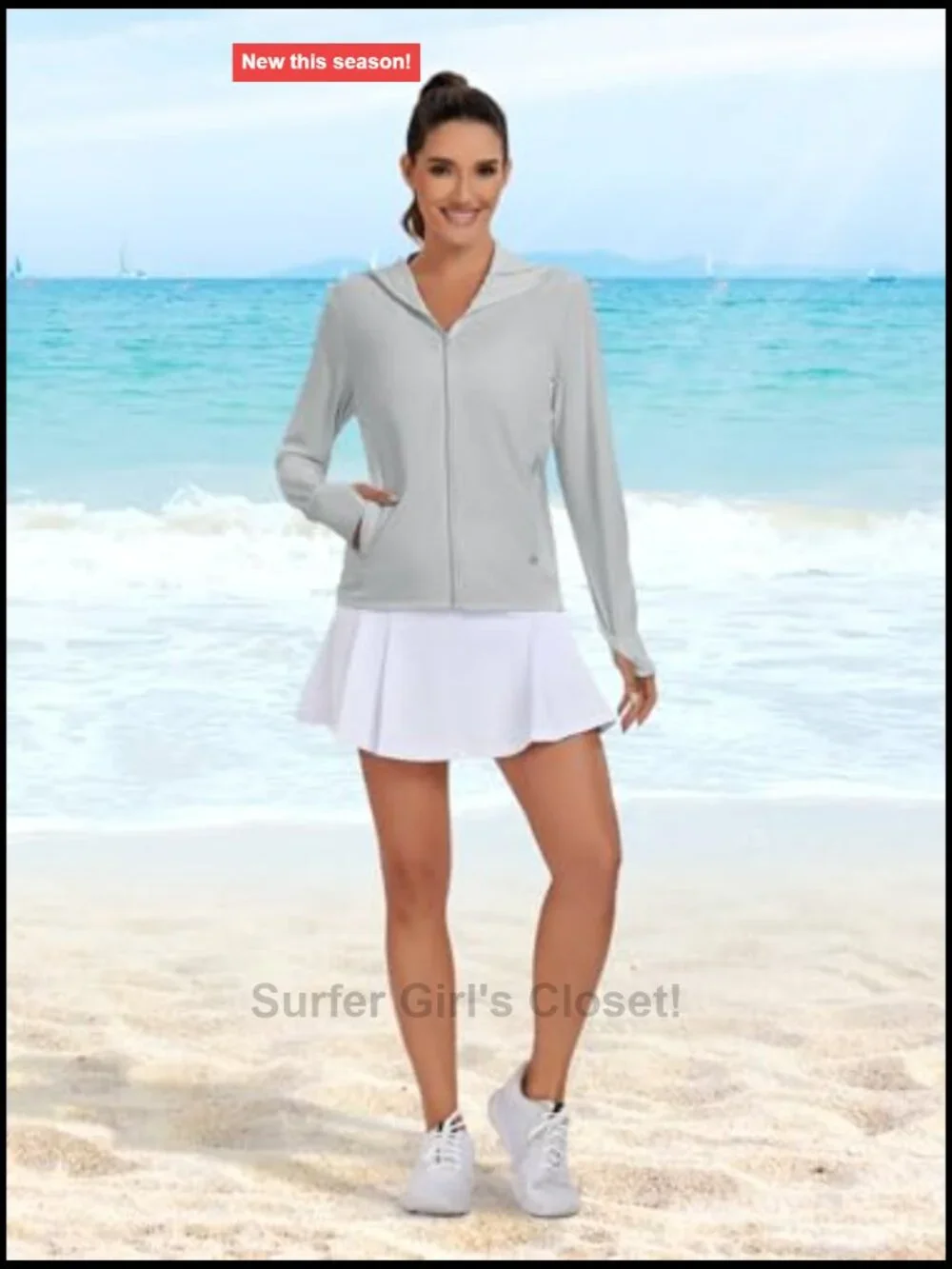 UPF 50+ Sun Protection Hoodie Jacket Lightweight Long Sleeve with Pocket